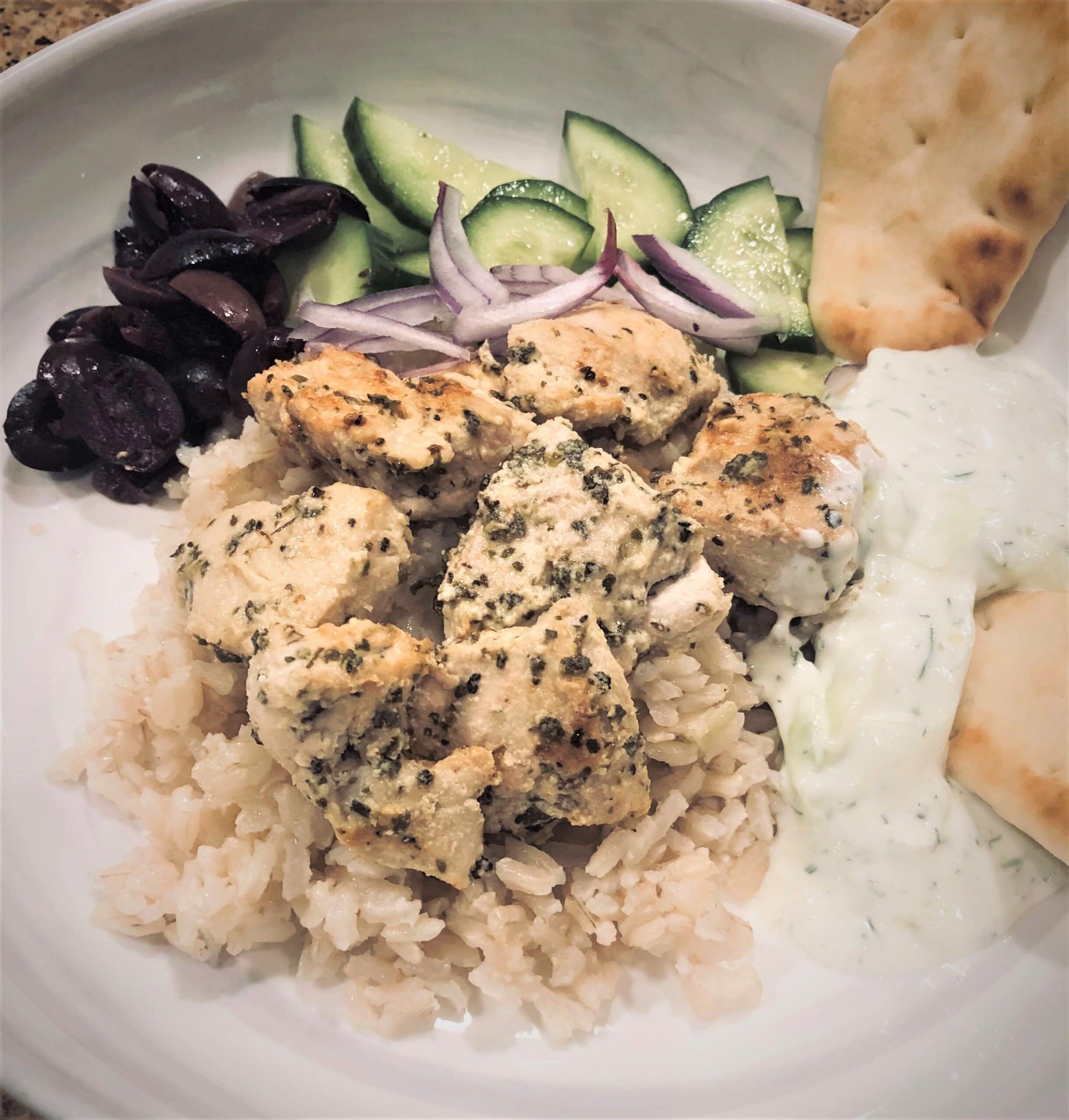 Read more about the article Greek Chicken Bowl with Tzatziki sauce