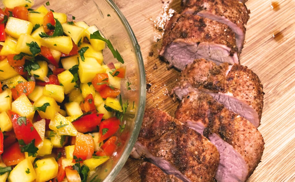 Sweet and Smoky Southwest Pork Tenderloin with Mango Salsa