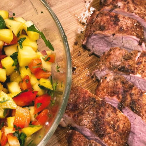 Sweet and Smoky Southwest Pork Tenderloin with Mango Salsa