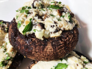 Roasted Portobello Mushroom Recipe, Stuffed with Cheeses & Fresh Herbs
