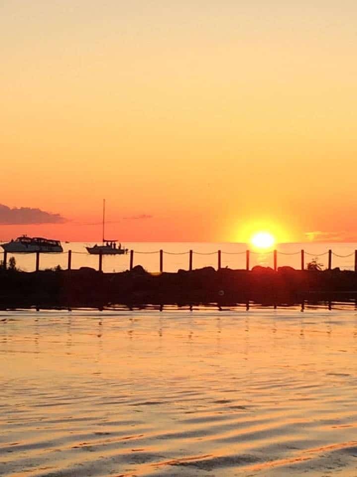 Sunset by the pier