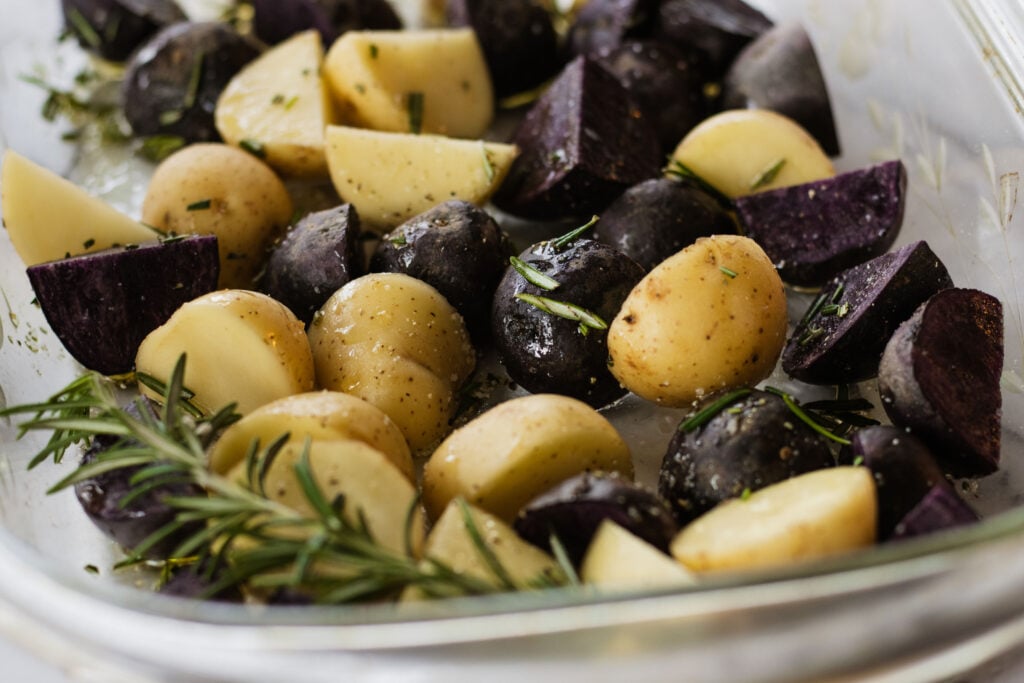 roasted purple potatoes