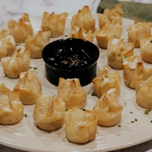 cream cheese and shrimp wonton appetizers