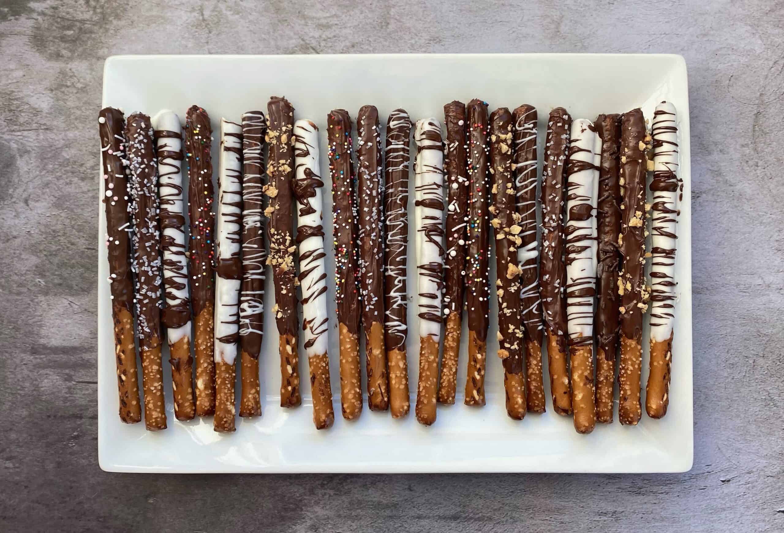 Chocolate covered pretzel rods