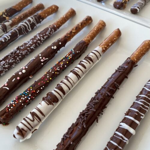 chocolate covered pretzel rods