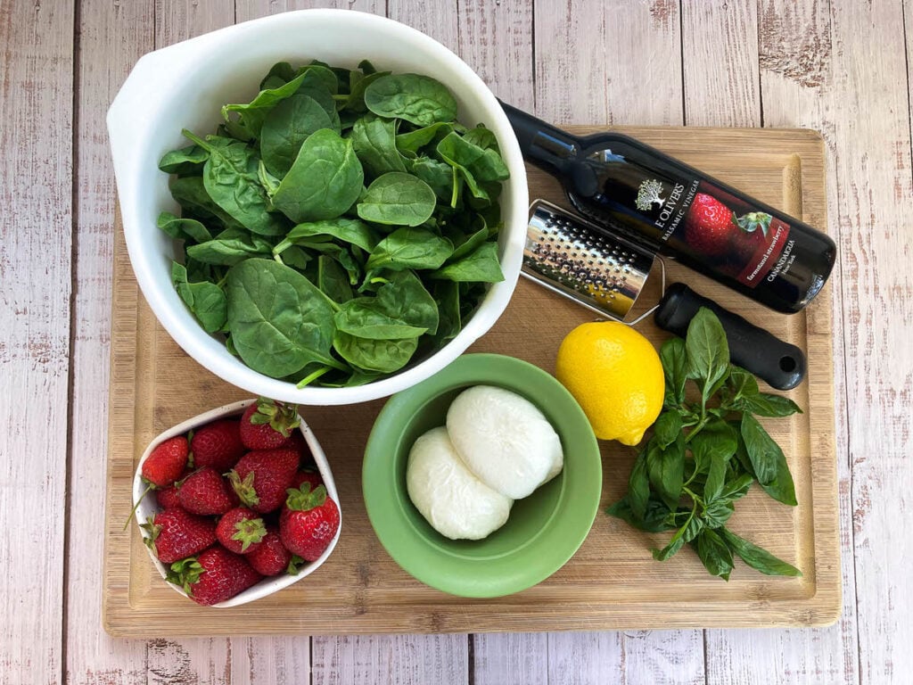recipe for strawberry spinach salad ingredients
