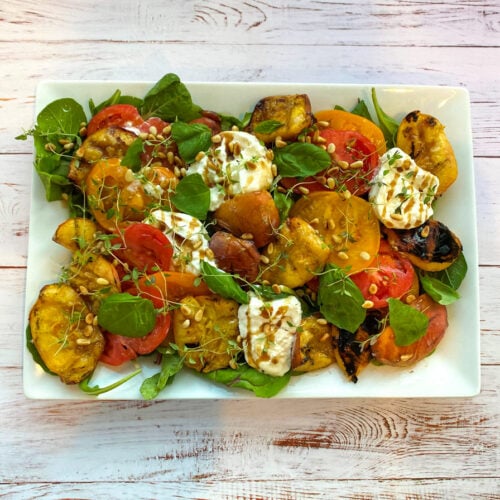 peach burrata salad